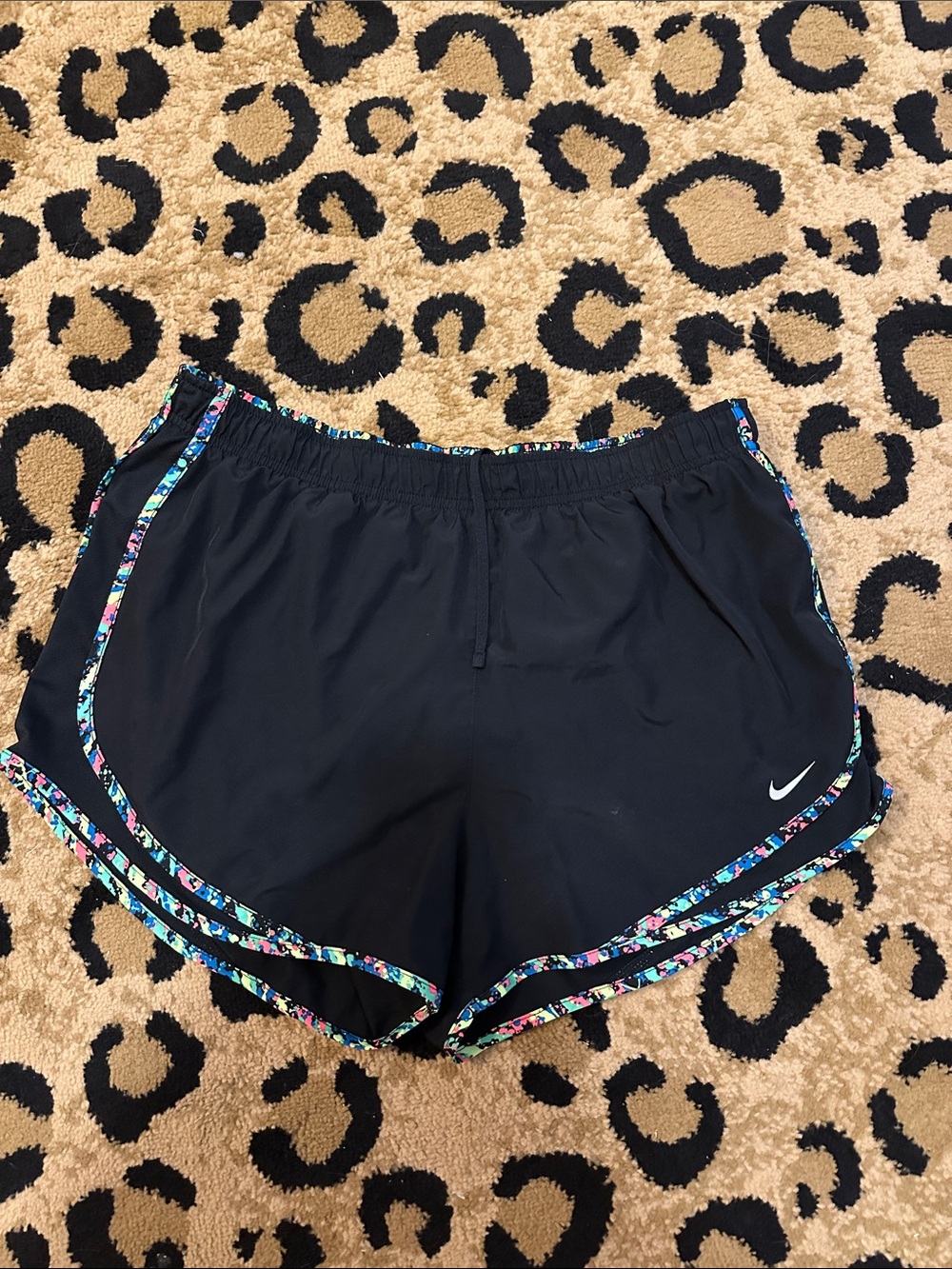 Nike Women’s Black Running Shorts with Multicolor Trim XL